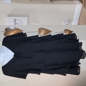 AFTER DARK Tiered Sleeveless Flowy Cocktail Dress Black Plus Size 20